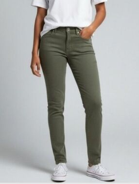 L.o.g.g. By H&M Women’s Dark Olive Skinny Jeans – Stretch Mid-Rise Size 14